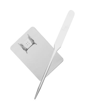 minkissy 1 Set of Makeup Mixing Palette Stainless Steel Foundation Makeup Mixing Tray Cosmetic Spatula Palette with Foundation Spatula