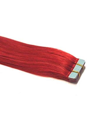 Tape In/On 100% Human Hair Remy Hair Extensions Hair Extension 2.5g / Weft (50cm - 10 Wefts- #Red)