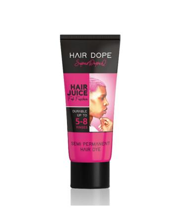 Semi-permanent Hair Dye Easy fast to apply intense color lasts up to 8 washes (Colors: Fab Fuchsia Mula Green and Icy) Hair Juice by Hair Dope 2.53 oz presentation 100% Vegan Cruelty Free Non-Damaging Formula (Fab Fuchsia)