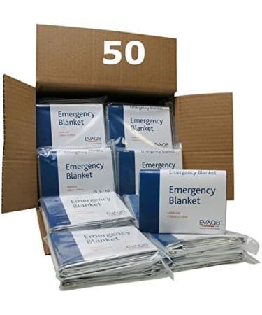EVAQ8 Grab Bag with 50 Emergency Foil Blankets for First Aid Emergencies and Evacuations - Buy Online on GoSupps.com