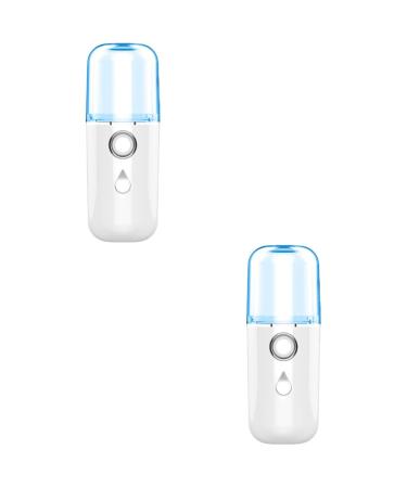 FRCOLOR 2 Pi ces Instrument De R approvisionnement En Eau Nano Mini Vapeur Rafra chissante Pour Le Visage Nano Vapeurs Portatifs Blanche Se R concilier Vaporisateur Plastique