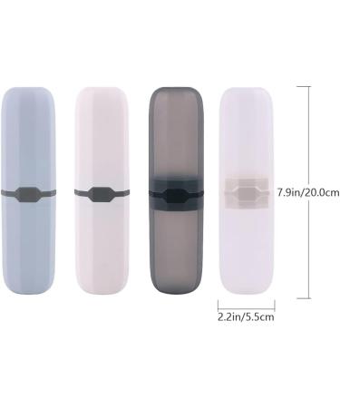 Cabilock 4 Pcs Travel Toothbrush and Toothpaste Case Set - Portable Holders for Denture Brush, Toothpaste Storage Box - Ideal for Travel, Camping, Business - Assorted Colors - Buy Online on GoSupps.com