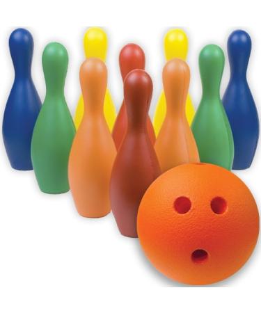 Multi-Color Foam Bowling Pin Set w/Ball