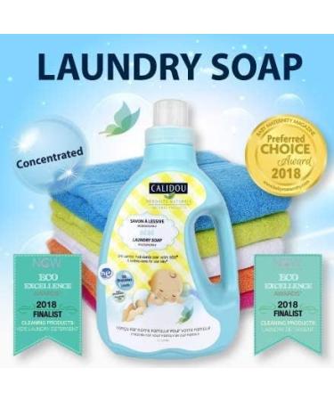 CALIDOU Baby Natural Laundry Soap | Concentrated Liquid Laundry Soap | Vegan | For Sensitive Skin | Biodegradable Phosphate free| HE 1.7L (56 Loads)  - Buy Online on GoSupps.com