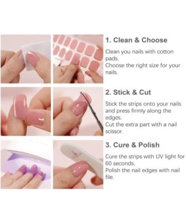  Cmeilau New UV Gel Nail Stickers Semi-Cured Gel Nail Stickers Gel Nail Films for Home DIY (Purple M) - Buy Online on GoSupps.com