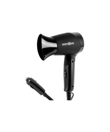 BRUNNER 7202818N Phon travel hair dryer 12 V foldable space-saving Monsoon black