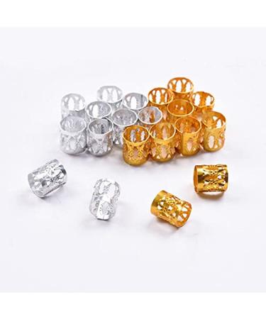 MenYiYDS Dreadlocks Accessories - 100pcs Pearl Adjustable Aluminum Hair Beads (Gold & Silver) for Stylish Woven Hairstyles | International Shipping Available - Buy Online on GoSupps.com