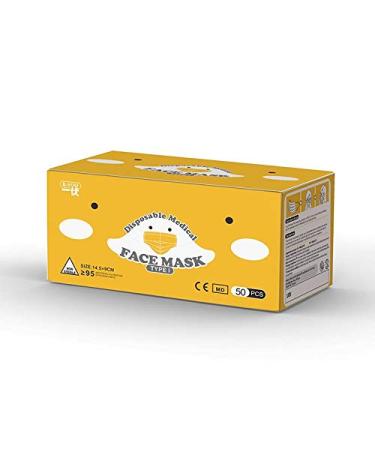 E-YOU Premium Disposable 3-ply Kid-size Protective Face Masks | 10pcs/Pack | For Children Use In Schools And Other Public Areas | Comfortable Earloop and Adjustable Nose Strip (5 x 10pcs/Pack)