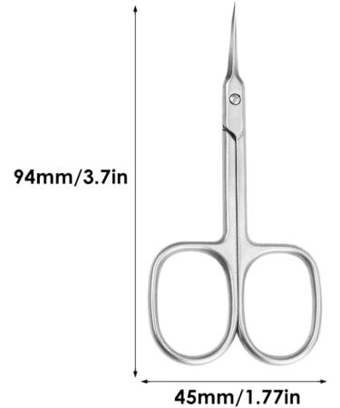 Brush Cuticle Scissors Stainless Steel Manicure Grooming Scissors Curved Slice Pedicure Tool for Nail - Buy Online on GoSupps.com