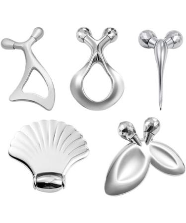 Face 3D Roller Massage Board | Magic Metal Eyes Creme Massage Tool - B-Silver - Buy Online on GoSupps.com