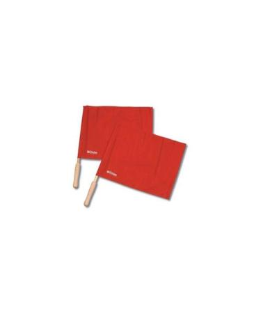 Tandem Sport Red Linesman Solid Flag with Wooden Handle (Set of 2)