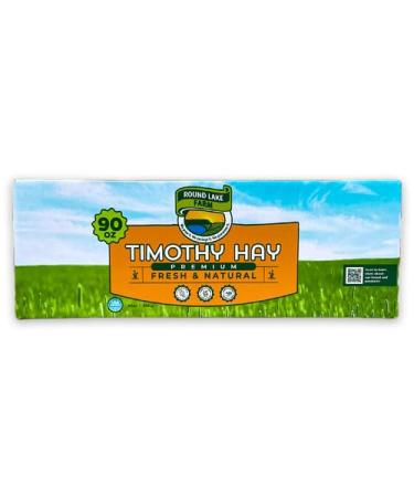 Round Lake Farm Timothy Hay and Orchard Grass for Guinea Pigs Rabbits Chinchillas Premium Quality and Excellent Source of Fiber No Additives or Preservatives (Timothy Hay 90oz)