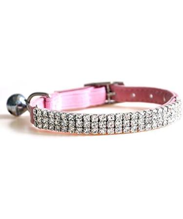 Buy Chukchi Cat Collar - Soft Velvet Adjustable Pink Glittering Stones & Bells - 27.9 cm for Small Dogs & Cats (2 Pieces) - Buy Online on GoSupps.com