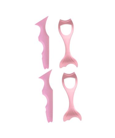 Beavorty 4 Pcs Eyeliner Silicone Molds Lash Kit Silicone Spoons Guide Lipstick Makeup Tool Auxiliary Eyelash