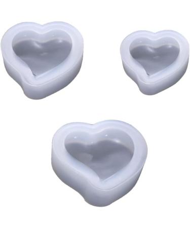 3pcs Silicone Molds Heart Silicone Casting Art Molds Japanese Cute Serving Plate Epoxy Jewelry Molds Crystal Drop Mold Jewelry Making Mold Cake Mold Accessories White M White - Buy Online on GoSupps.com