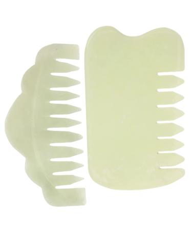 JECOMPRIS 2ST Jade Kamm Gua-Sha-Brett Sieremic massage device Massage devices for the scalp Massage hair for the scalp compact combs head massage trigger point tool xiuyu china face