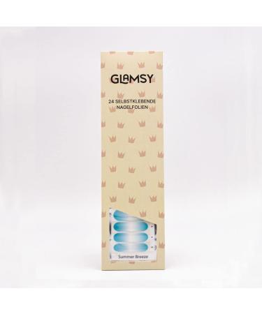 Glamsy Nail Film - Summer Breeze Color Gradient Blue/White Nail Wraps | 24 Ultra-Thin Self-Adhesive Foils for Perfect Manicures - Buy Online on GoSupps.com