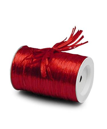 Red Metallic Raffia Ribbon 1/4 X 100 Yards