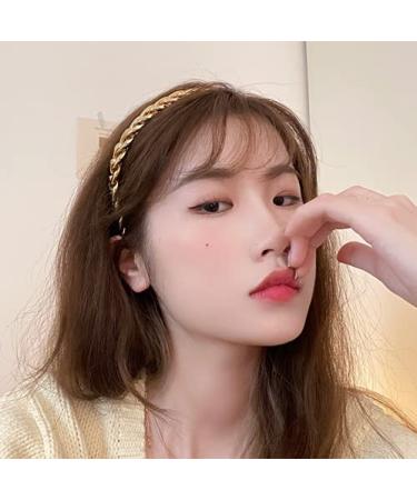 Gold Chain Headbands for Women - Cute Hair Accessories for Girls | Thin Metal Hair Band Hoop | Stylish Headwear - Buy Online on GoSupps.com