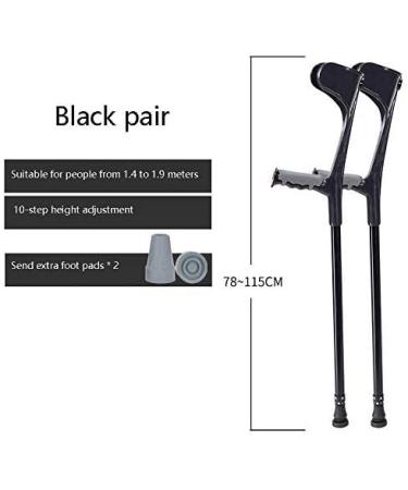 Canes Crutches Adults Forearm Crutches Lightweight Arm Cuff Crutch Non Skid Replaceable Rubber Tips Double Adjustable Crutches Silve (Black Pair) Lucky Star - Buy Online on GoSupps.com
