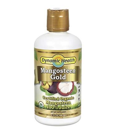 Dynamic Health Mangosteen Gold | Organic Mangosteen 100% Juice | Vegetarian, No Gluten or BPA, Dietary Supplement | 32oz