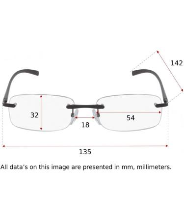 Silac Black Metal 7097 Men's Reading Glasses - Lightweight Durable +2.25 Rectangular Style - Buy Online on GoSupps.com