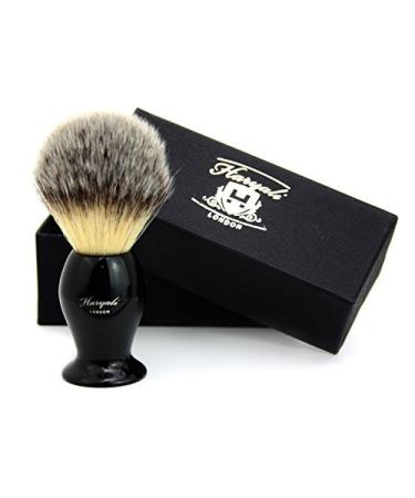 Men's brush with silver tip badger hair brush in black