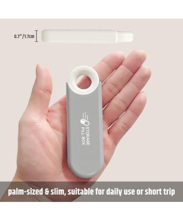 Slim Travel Pill Organizer | Compact Portable Pill Case for Purse or Pocket | Stylish 3 Compartments Vitamin Holder (Grey) - International Shipping Available - Buy Online on GoSupps.com