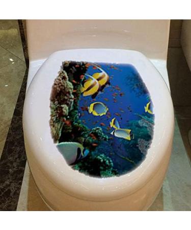 Flower Pattern Vinyl Toilet Sticker Cover - Removable Bathroom Decals for Home Decoration - Buy Online on GoSupps.com
