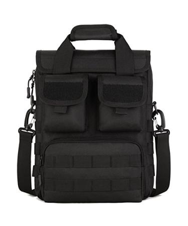 Tactical Briefcase Military Laptop Messenger Bag Shoulder Bag Handbag for Men Black (13 Inch)