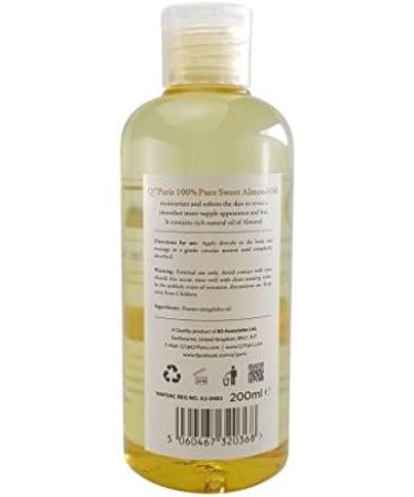 Q7Paris Pure Sweet Almond Oil |100% Pure Infused Anti-Aging Moisturizing and Repairing Oil for Hair & Skin | Smooth Wrinkle Remover Oil for Body (250) - Buy Online on GoSupps.com