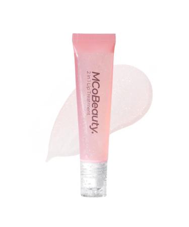 MCoBeauty - Glow and Treat 2-in-1 Lip Treatment - Birthday Cake Scent - Moisturising Lip Oil with Squalane and Roller Ball Applicator - Glossy Shine Finish - Stocking Stuffers for Teen Girls - 10ml Birthday Edition