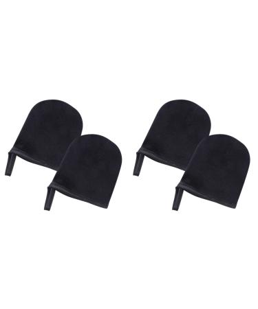 4pcs Mini Self Tanning Mitts Tanning Applicator Glove Cream Lotion Mousse Cleaning Mitt Blackx2pcs 9.5X7cmx2pcs