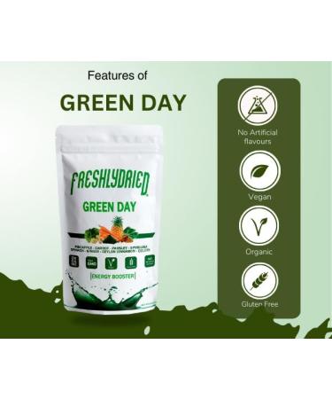 Green Day Powder- Supports Boosting Your Energy from The Start of The Day - Ceylon Cinnamon Ginger Pineapple Carrot Parsley Celery Spirulina - Vegan Friendly - 17 Servings -6 Ounces - Buy Online on GoSupps.com