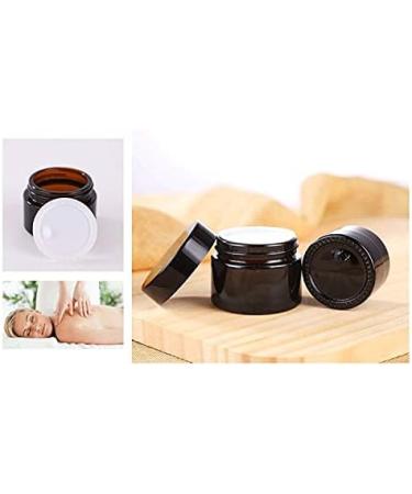 Kingyh 6-Pack 5ml Amber Glass Bottles - Perfect for Cosmetics Creams Lotions Essential Oils & Powders | Empty Containers with Lids - Buy Online on GoSupps.com