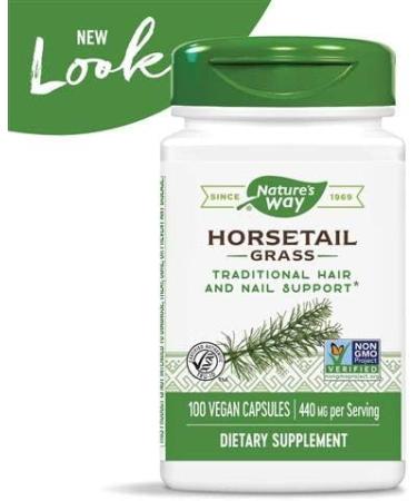 Natures Way Horsetail Grass 400mg 100 Vegetarian Capsules - Pack of 3 Bottles - Buy Online on GoSupps.com