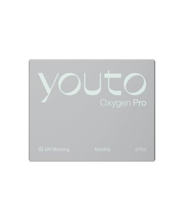 Youto oxygen per monthly lenses 6 pieces BC 8.7 mm dia 14.0 mm contact lenses soft silicone hydrogel for a high with UV protection & continuously high moisture content -10.0 dioptries