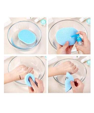 6 Pieces Natural Soft Powder Oval Makeup Sponges Facial Cleansing & Peeling Tools for Flawless Skin - Buy Online on GoSupps.com