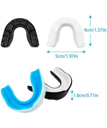 Xnivuis Sports Tooth Protection - 2 Pack Mouthguards for Kids & Adults - Ideal for Boxing Rugby Martial Arts Hockey - Includes Portable Hygiene Box - Black & White White & Blue - Buy Online on GoSupps.com