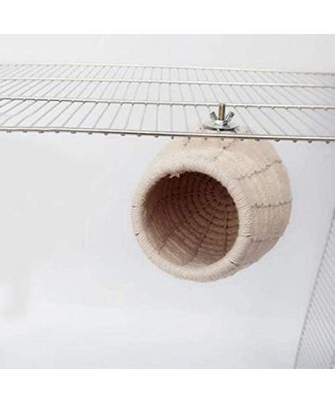 Tbkoly Rope Weave Bird Breeding Nest Bed House Toy for Budgie Parakeet Parrot Cage Perch Hatching Nesting Box beige - Buy Online on GoSupps.com