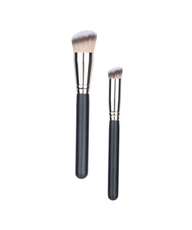 Skull Stationary 2pcs Makeup Brush Cosmetics Brush Cream Brush Concealers Eye Brush Setting Round Concealer Brush Portable Foundation Artificial Fiber Travel Precision Applicator