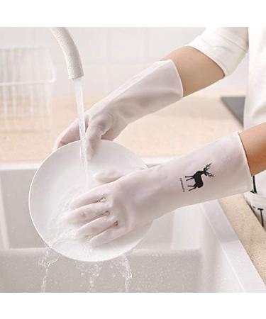 Gloves Transparent White Household Washing Dishes and Clothes Waterproof Plastic Household Cleaning Non Slip Durable high Temperature Resistant Thin Gloves Bicolorgreen - Buy Online on GoSupps.com