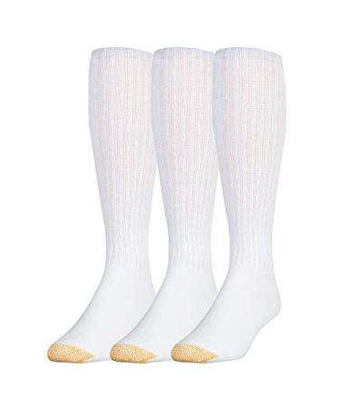Gold Toe Men's Ultra Tec Performance Over-The-Calf Athletic Socks, Multipairs Large White (3-pairs)
