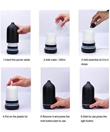 Wanlola 120ml Ceramic Essential Oil Diffuser for Aromatherapy - Waterless Auto-Off Function - Ideal for Home, Office, and Room - Black - Buy Online on GoSupps.com