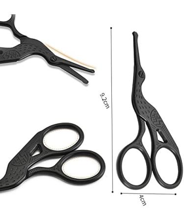 Buy Rounded Tip Vintage Stork Scissors - Professional Stainless Steel & Black Titanium Coated for Precision Grooming | Ideal for Eyebrow Cuticles and Nose Hair - Buy Online on GoSupps.com