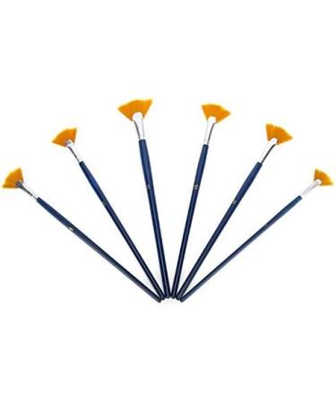 NGWALL Fan Nylon Acrylic Watercolor Paint Brush Set - Blue 6pcs - Buy Online on GoSupps.com