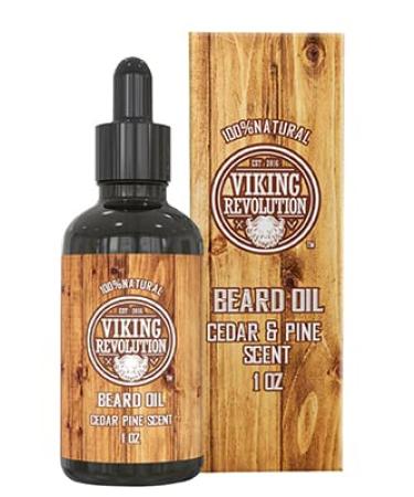 Beard Oil Conditioner - All Natural Cedarwood & Pine Scent with Argan & Jojoba Oils - Softens & Strengthens Beards and Mustaches for Men (1 Pack) 1 Ounce (Pack of 1)
