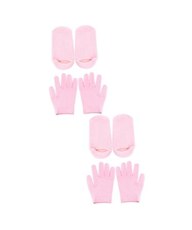 minkissy 4 Pairs wicking sock Cotton Gloves silk socks mittens kids features socks for women gloves overnight Spa Glove womens socks spa socks gloves for dry hands moisturizing Miss mask