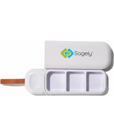 Buy Sagely On-The-Go Daily Travel Pill Organizer - Small 3 Day Pill Box - White | International Shipping Available - Buy Online on GoSupps.com