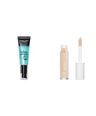 e.l.f. Cosmetics Power Grip Primer Gel-Based & Hydrating Face Primer & Hydrating Camo Concealer Satin Finish Conceals Corrects & Highlights Light Ivory